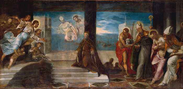 Jacopo Robusti, aka Tintoretto, Doge Alvise Mocenigo Presented to the Redeemer, 1571-1574